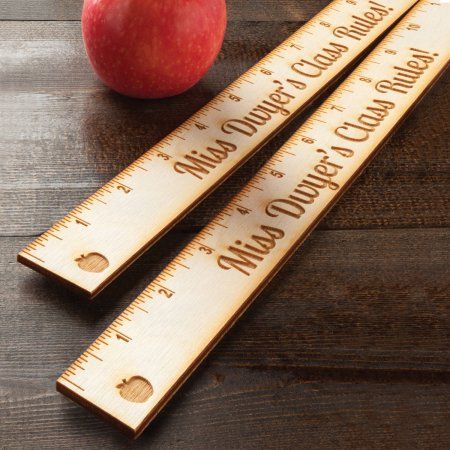 Wood Teacher Gifts, Personalized Office Supplies, Wood Ruler, Teacher Graduation Gifts, Teacher Graduation, Graduating Teacher, Class Rules, John Adams, Teacher Personalized