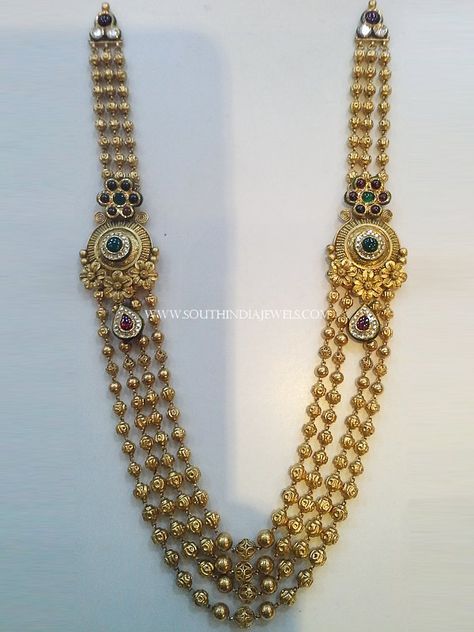 Multilayer Gold Ball Haram Designs, Antique Ball Haram Designs, Gold Antique Multilayer Ball Harams. Haram Designs, Antique Gold Jewelry Indian, Fancy Jewelry Necklace, Beautiful Gold Necklaces, Handmade Gold Jewellery, Gold Necklace Indian Bridal Jewelry, Antique Bridal Jewelry, Antique Jewelry Indian, Bridal Jewelry Collection