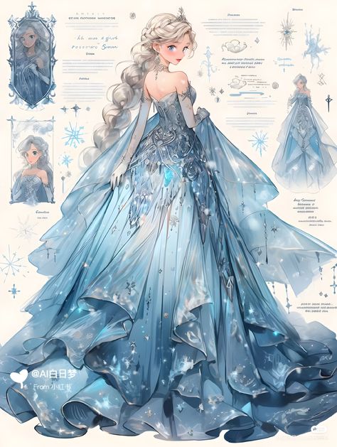 Realistic Cartoon Art, Demon Slayer Ocs, Princess Dress Drawing, Anime Princess Dress, Elsa Art, Dreamy Gowns, Character Fashion, Dress Design Drawing, 파티 드레스