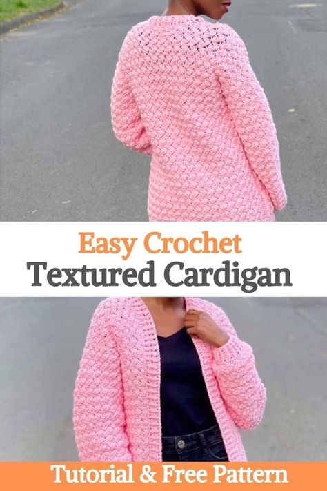 Cardigan Outfit for Work: Crochet Pattern Ideas Crochet Cargidan, How To Crochet A Cardigan, Crochet Cardigan Pattern Free Women, Easy Crochet Cardigan, Crocheted Sweaters, Cardigan Tutorial, Cardigan Sweater Pattern, Crochet Cardigan Free, Crochet Cardigan Pattern Free