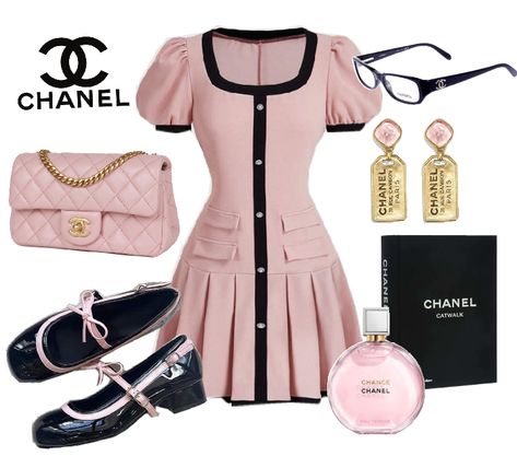 #fashion #style #outfits #aesthetic #collage #chanel #Dior #french Iconic Prada Looks, Black And White Chanel Outfit, Pink Chanel Outfit Aesthetic, Chanel Outfits Women Casual, Dior Fashion Aesthetic, Outfits With Chanel Bag, 2000s Rich Girl Outfits, Chanel Old Fashion, Aesthetic Chanel Outfits