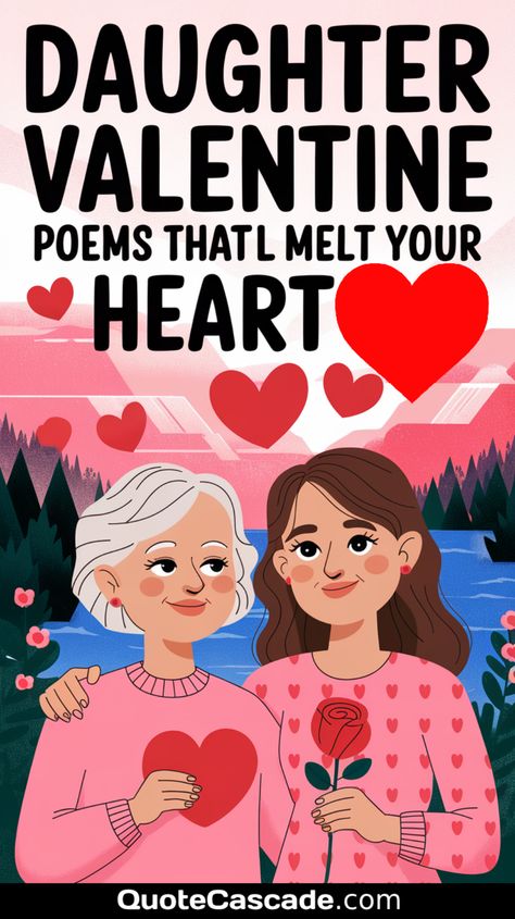 Express your love with these touching Valentine's Day poems for daughters! From toddlers to teens, find the perfect words to make her feel cherished. Beautiful keepsake messages she'll treasure forever! #ValentinesDay #DaughterLove #ParentingMoments #FamilyLove #ValentinesPoems  #Daughter #Parenthood #LoveNotes #Family Poem For A Daughter, Happy Valentine’s Day Daughter Images, I Love You Quotes Daughter, Happy Valentine’s Day Quotes For Daughter, Happy Valentines Day My Daughter, Poems For Daughters From Mothers Heart, Valentines Letter To Daughter, Love Quotes For My Daughter, Happy Valentines Day Quotes For Daughter