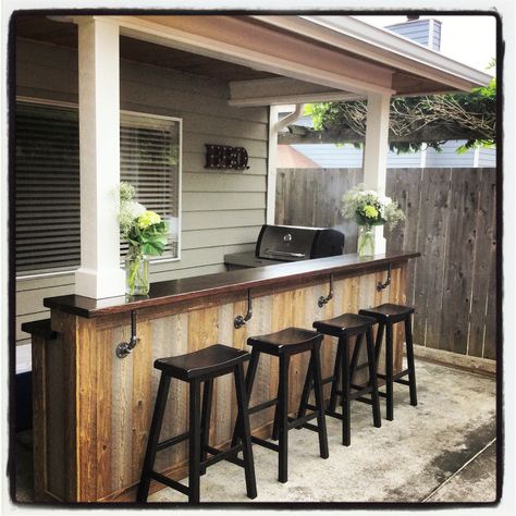 Deck Addition, Backyard Structures, Outdoor Patio Bar, Patio Bar, Trailer Park, Back Patio, Backyards, Patio Ideas, Bar Table