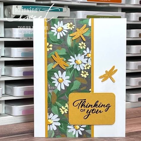 Thinking of You with Fresh As A Daisy DSP - Tonya Denton, Stampin' Up! Demonstrator | SoInkingSweet.com Su Fresh As A Daisy Dsp, Stampin Up Fresh As A Daisy Dsp, Fresh As A Daisy Stampin Up Cards, Fresh As A Daisy Dsp, Cheerful Daisy, Cheerful Daisies, Fresh As A Daisy, Dsp Cards, Daisy Cards