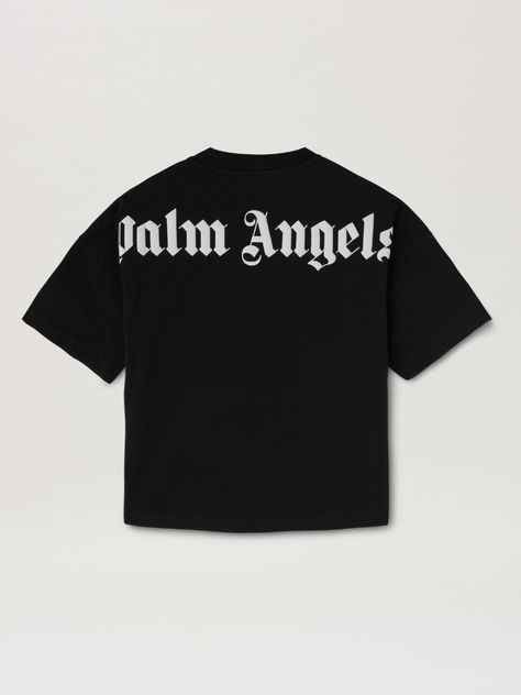 Classic Overlogo T-Shirt in black - Palm Angels® Official Black Palm Angels T Shirt, Designer Shirts Women, Palm Angels Outfit, Black And White Things, Diesel Shirt, Bape Outfits, Haas F1, Streetwear Clothing Brand, Angel Shirt