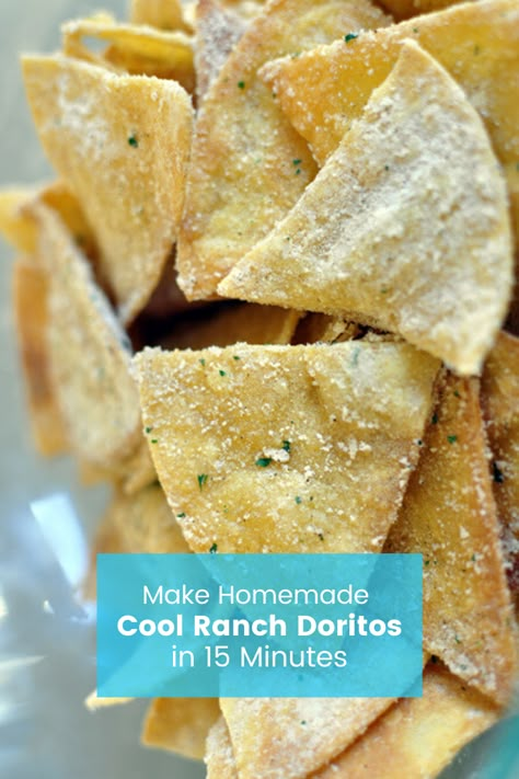 Ranch Doritos Recipes, Recipes Using Cool Ranch Doritos, Cool Ranch Doritos Soup, Ingredient Household Snacks, Homemade Doritos Seasoning, Home Made Doritos Chips, Homemade Doritos Chips, Cool Ranch Doritos Recipes, Diy Snacks For Kids