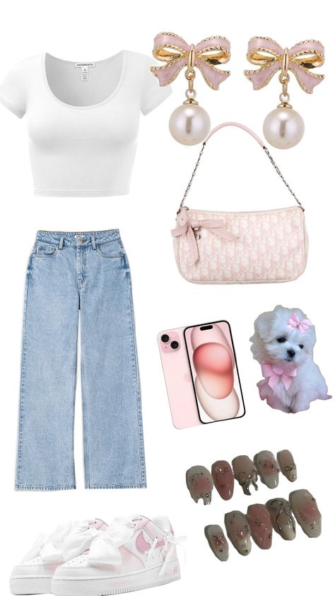 coquette outfit Coquette Everyday Outfit, Easy Coquette Outfits, Cocette Aesthetic Outfits, Couqutte Outfit Ideas, Flirty Clothes, Croquette Aesthetic Outfits, Outfit Ideas Coquette, Outfit Inspo Coquette, Princess Aesthetic Outfits