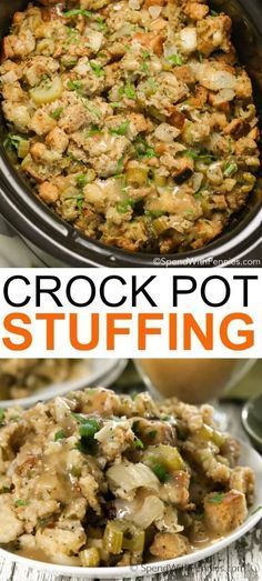 This is the best stuffing recipe I've ever had! Crock Pot Stuffing takes my favorite classic stuffing recipe and turns it into an easy make ahead slow cooker side dish. This stuffing is perfect to serve along side turkey dinner! Crock Pot Turkey Dressing, Crock Pot Stuffing, Stuffing Recipes Crockpot, The Best Stuffing, Crockpot Fajitas, Crockpot Stuffing, Classic Stuffing Recipe, Best Stuffing Recipe, Classic Stuffing