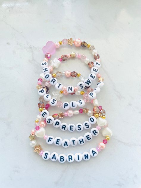 5 pack of Sabrina bracelets Size: 6.5-7in Short And Sweet Bracelet, Short N Sweet Bracelet, Sabrina Carpenter Bracelet Ideas, Sabrina Carpenter Clay Bead Bracelet, Melanie Martinez Bracelet Clay Beads, Sabrina Carpenter Bracelets, Sabrina Bracelet, Chappell Roan Bracelet, Bracelet Sayings