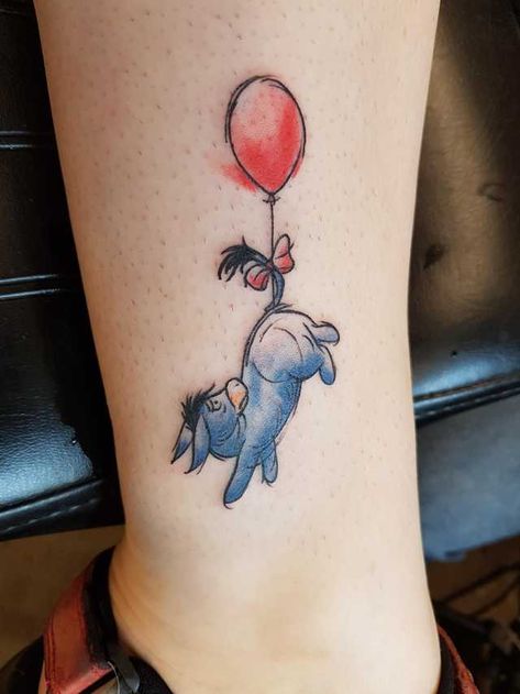 Tattoo Watercolour, Eeyore Tattoo, Tail Tattoo, Disney Sleeve Tattoos, Tatuaje A Color, Family Tattoos, Friend Tattoos, Disney Tattoos, Mom Tattoos