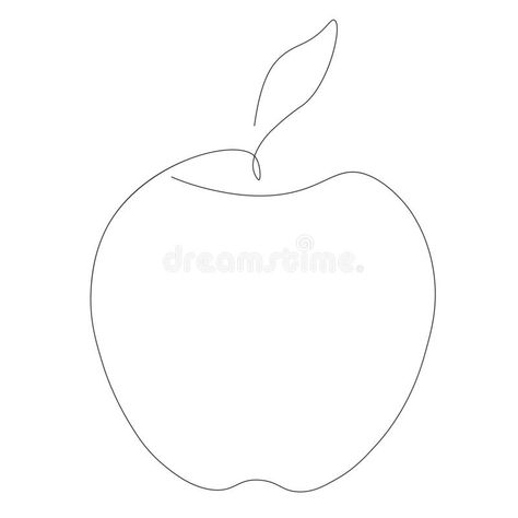 Tiny Apple Tattoo, Fruit Line Drawing, Apple Outline, Apple Template, Apple Tattoo, Apple Illustration, Nyc Tattoo, Drawing Vector, Pink Apple