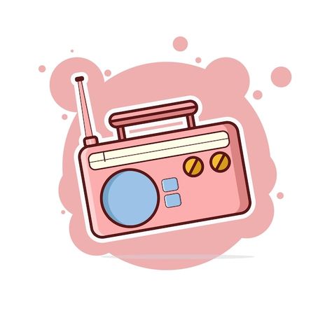 Illustration Technology, Music Cartoon, Vector Icons Illustration, Music Icon, Vector Illustrations, Icon Illustration, Cute Illustration, Vector Icons, Radios