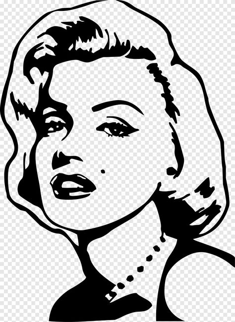 Marilyn Monroe Stencil, Pop Art Black And White, Monroe Drawing, Marilyn Monroe Drawing, Marilyn Monroe Pop Art, Free Wall Art, Pop Art Drawing, Elephant Drawing, Silhouette Clip Art