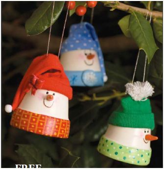 make snowman christmas Ornaments to Make | Five Things Friday: Christmas Tree Decorations | Keepsmeoutofmischief Diy Snowman Ornaments, Diy Schneemann, Snowmen Ornaments, Terra Cotta Pot Crafts, Flower Pot Crafts, Clay Pot Crafts, Navidad Diy, Snowman Crafts, Snowman Ornaments