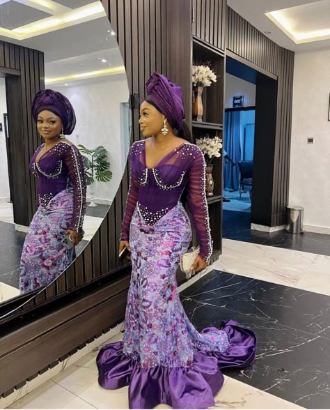 Lace Gown Styles Aso Ebi, Gown Dress For Women, Lace Gown Dress, Classy Wedding Guest Dresses, Lace Asoebi Styles, Aso Ebi Dresses, Aso Ebi Lace Styles, Stylish Naija, Nigerian Lace Styles Dress