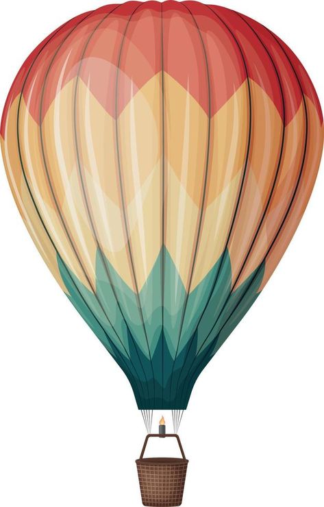 Air balloon. An image of a balloon for flying and traveling. Hot air balloon. Multicolored balloon. Vector illustration isolated on a white background Hot Air Balloon Drawing, Hot Air Balloon Clipart, Balloon Vector, Collage Landscape, Flying Balloon, Illustrated Words, Balloon Illustration, Balloon Clipart, Travel Collage