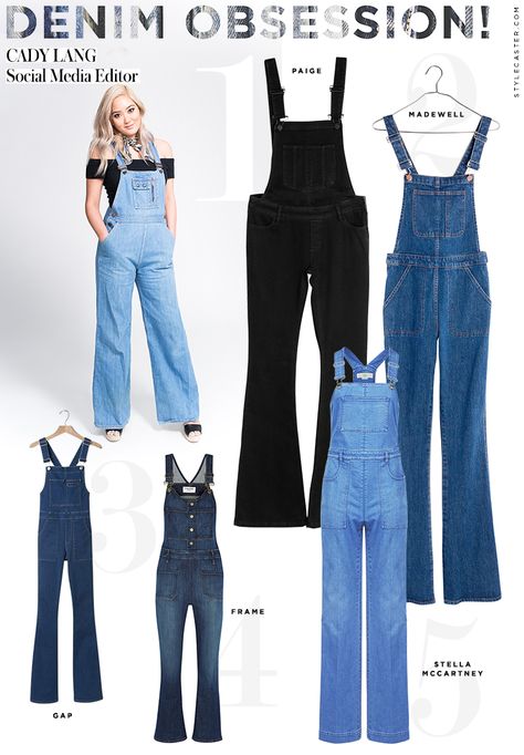 SC Editors' Spring Denim Picks | Wide leg overalls. "There’s nothing more flattering or leg-lengthening than wearing a wide pant leg with a good heel." — SC Social Media Editor, @cadylang | SHOP the Look @stylecaster Jean Dress Outfits, Flared Overalls, Wide Leg Overalls, Denim Biker Jacket, Looks Jeans, Spring Denim, Style Advice, Jean Trends, Matches Fashion