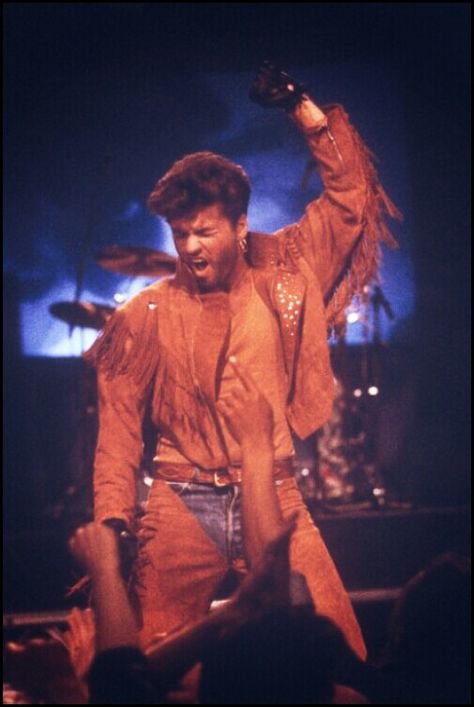 Too funky in fringe and chaps! 😁 George Michael 80s, George Michael Died, I Cried For You, George Michel, Andrew Ridgeley, George Michael Wham, Michael Love, True Legend, Careless Whisper