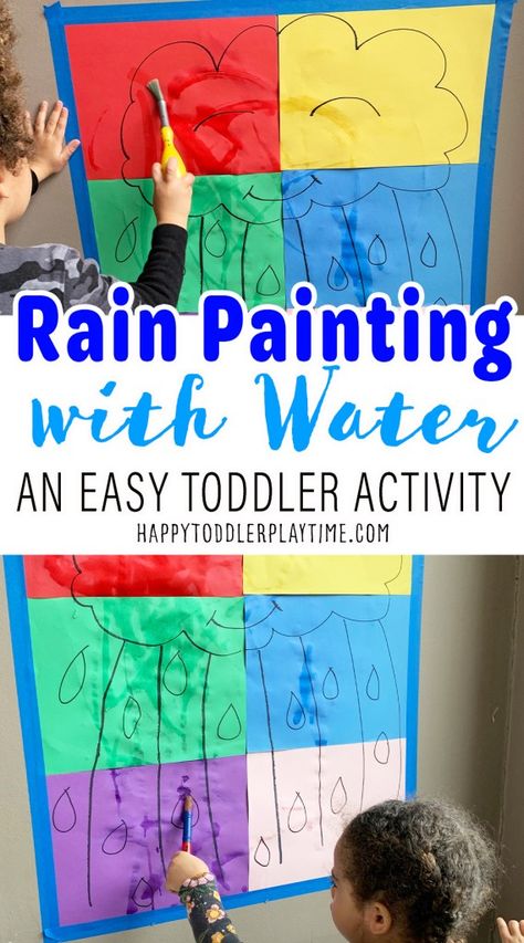 Rain Sensory Activity, April Showers Toddler Crafts, April Showers Lesson Plans For Preschool, Rain Activities For Infants, April Showers Theme Preschool, Rain Activity For Toddlers, April Infant Activities, Rain Crafts For Infants, Umbrella Activities For Toddlers