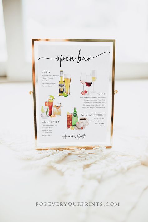 Elevate your event with this customizable Corjl template! Craft a drink menu that reflects your style and event theme effortlessly. With a sleek design and editable text, this template allows you to showcase your signature cocktails in a visually appealing way. Simply personalize the names, ingredients, and descriptions to create a menu that suits your occasion. Perfect for weddings, parties, or any celebration where unique beverages take center stage.  DEMO LINK: Give it a try! Copy and paste t Cocktail Sign Wedding, Menu Poster, Open Bar Sign, Cocktail Sign, Cocktail Names, Signature Cocktail Sign, Drinks Sign, Bar Menu Wedding, Cocktails Sign