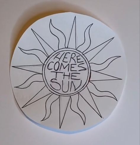 Here Comes The Sun Tattoo Beatles, Here Comes The Sun Tattoo, 70s Tattoo Ideas, The Sun Tattoo, Beatles Tattoo, Motherhood Tattoos, Movie Tattoo, Patchwork Sleeve, Bee Movie