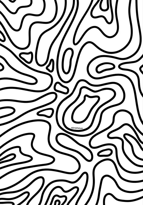 Pattern Shapes Design, Linear Art Abstract, Bold Line Coloring Pages, Traceable Designs, Squiggle Art, Modele Zentangle, Graphic Design Inspiration Poster, Brain Coral, Linear Art