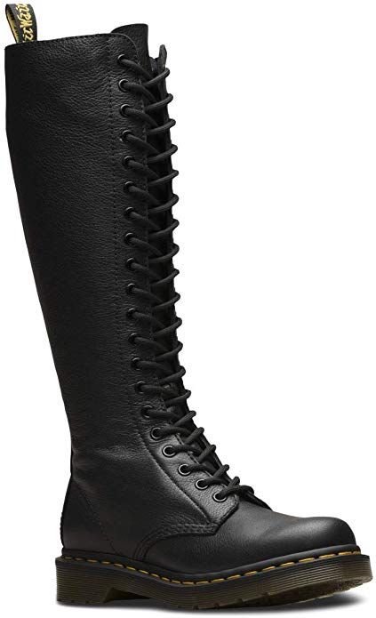 Amazon.com | Dr. Martens - Women's 1B60 20-Eye Lace Up Knee High Leather Boot | Knee-High Dr Martens Chelsea, Galaxy Converse, Galaxy Vans, Shoes For School, Dr Martens Womens, Womens Mid Calf Boots, Knee High Leather Boots, Leather Boot, Soft Grunge