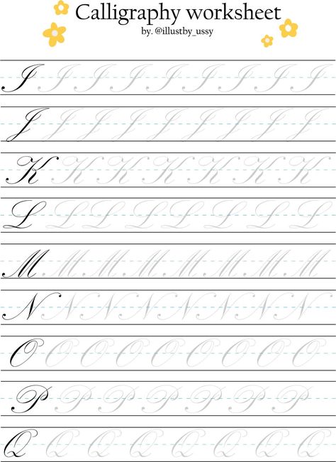 Caligraphy Alphabet Practice Sheet Free, Calligraphy Worksheets Printable Free, Learn Calligraphy Free Printables, Calligraphy Practice Sheets Free, Cursive Practice Sheets, Calligraphy Writing Styles, Cursive Writing Practice Sheets, Hand Lettering Practice Sheets, Calligraphy Letters Alphabet