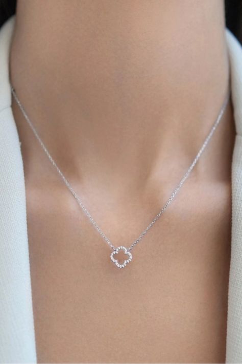 Clover Necklace, 925 Sterling Silver Chain, Girls Jewelry, 4 In 1, Sterling Silver Necklace, Chain Length, Sterling Silver Chains, Sterling Silver Necklaces, Jewelry Shop