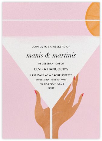 Bachelorette party - Paperless Post Bachelorette Illustration, Online Party Invitations, Cocktail Party Invitation, Bachelorette Party Invitation, Work Anniversary, Invitation Party, Paperless Post, Photo Greeting Cards, Bachelorette Party Invitations