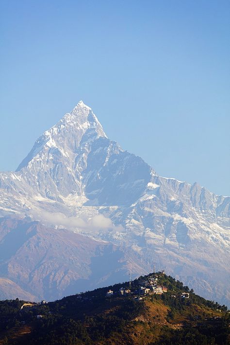 Machapuchare (Fishtail mountain) 6993m Nepal Tourist Destinations, Travel Bucket List, Travel Bucket, Nepal, Mount Everest, Bucket List, Roof, Around The Worlds, Stock Photos