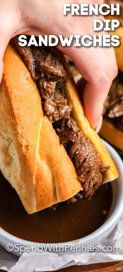 Beef Tip Sandwich, Homemade Roast Beef Sandwiches, Best Food For A Crowd, Homemade French Dip Sandwiches, Things To Do With Chuck Roast, Crockpot Beef Dip, Roast For Sandwiches, Recipes Using Chuck Roast, Recipes With Chuck Roast