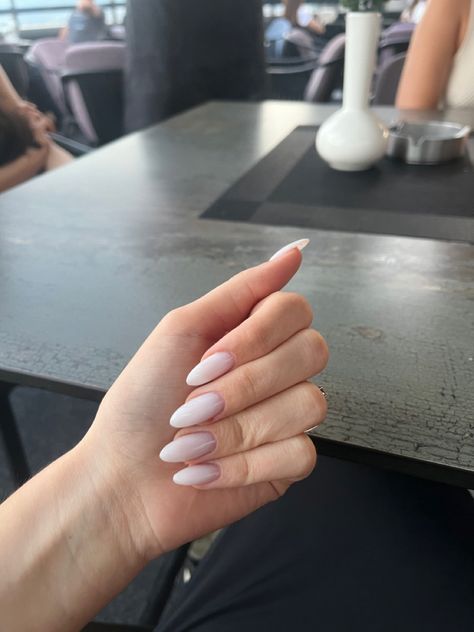 Milk color, ballerina shape, round, aesthetic, white Milk Color Nails, Round Aesthetic, Milky Nails, Milk Color, Color Nails, Aesthetic White, Nail Colors, Milk, Nails