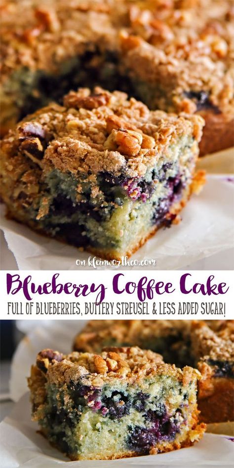 Blueberry Coffee Cake is a delicious breakfast recipe. Loaded with fresh blueberries & a buttery streusel topping. Made with SPLENDA & less added sugar. #ad #SplendaSweeties #SweetSwaps @splenda Splenda Desserts, Splenda Recipes, Sugar Free Baking, Blueberry Coffee, Blueberry Coffee Cake, Blueberry Recipes, Delicious Breakfast Recipes, Crumb Cake, Streusel Topping