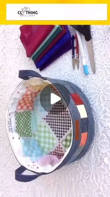 Clothing Brilliant on Instagram: "how to sew denim circle tray from scrap old jeans

#project #shorts #diy #sewinghacks #sewing #handbag #bags #making #tbt #tricks #short #foryou #tips #jeansbag #recycle #fishbag #clothingbrilliant" Diy Denim Crafts, Diy Storage Pods, Jeans Bags Ideas, Sew Denim, Diy Quilted Christmas Ornaments, Boutique Crafts, Denim Bags From Jeans, Sewing Handbag, Bags Making