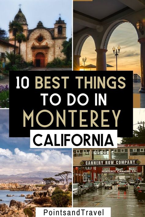 Here are the 10 Best Things to Do in Monterey, California. With its scenic cliffs, sand dunes, wine tasting, and a famous aquarium, there are so nay things to do during a weekend in Monterey | What to do in Monterey | Monterey Itinerary | Weekend in Monterey California | Monterey travel guide | #monterey #california California Monterey, Monterey Beach, Pacific Highway, California Travel Guide, Monterey Peninsula, California Camping, California Destinations, Monterey California, Visit Usa