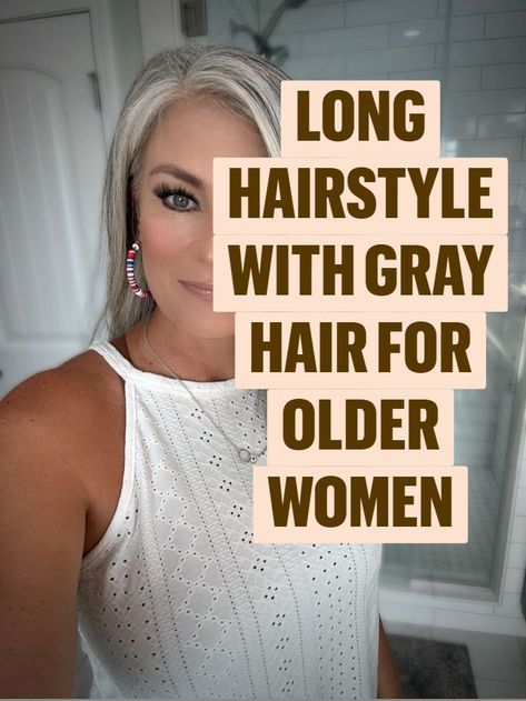 Medium Length Haircut Silver Hair, Senior Long Hairstyles Older Women, Long Hair Ideas For Women Over 50, Medium Length Hair With Layers Over 60 Older Women, Grey Long Hair Older Women, Long Layered Hair Over 50, Long Hairstyles For Older Women Over 50, Grey Hairstyles Over 50, Over 50 Long Hairstyles For Women