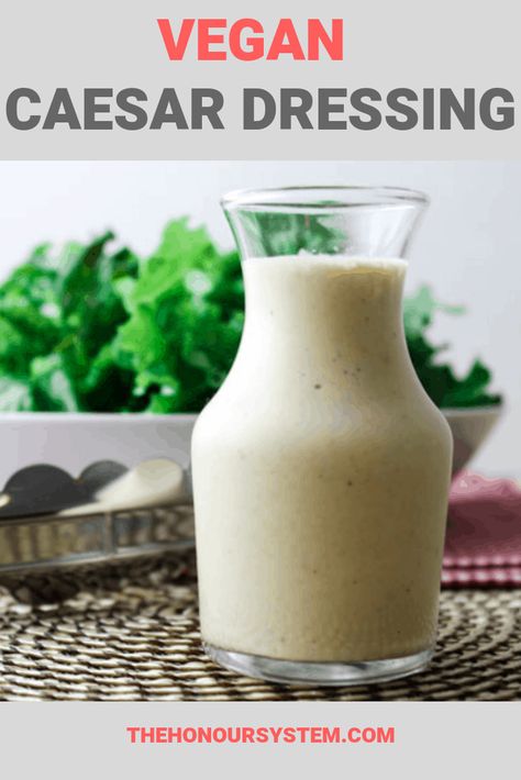 Vegan Caesar Salad Dressing. Try this creamy delicious Vegan Caesar Salad Dressing for a healthier spin on the classic. Cashew based and gluten free recipe. #vegan #glutenfree #saladrecipe Creamy Caesar Dressing Recipe, Vegetarian Dressing, Vegan Caesar Salad Dressing, Vegan Caesar Dressing, Caesar Dressing Recipe, Homemade Caesar Salad Dressing, Amazing Snacks, Vegan Caesar Salad, Dressing For Fruit Salad