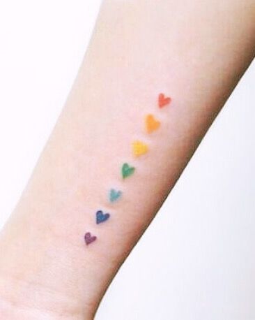 Pride Support Tattoo, Pride Ally Tattoo Ideas, Pride Heart Tattoo, Pride Tattoo Ideas Simple, Pride Month Tattoos, Ally Tattoo Lgbtq, Pride Ally Tattoo, Small Lesbian Tattoos, Tattoo Color Test