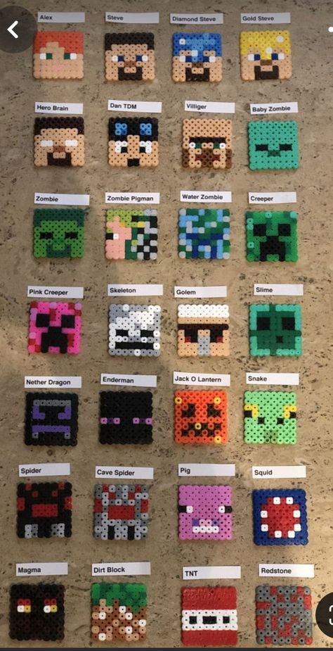 Melting Beads Minecraft, Minecraft Melty Beads Pattern, Iron Beads Minecraft, Bubble Perler Bead Pattern, Minecraft Melty Beads, Animal Hama Beads, Elf On The Shelf Perler Beads, Roblox Perler Bead Patterns, Minecraft Perler Bead Patterns Templates