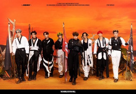 ATEEZ rolls out a riveting group concept photo for their comeback with 'THE WORLD EP.FIN: WILL' Concert Fits, Kpop Posters, Woo Young, Riveting, Group Photos, One Team, Photo 1, Music Poster, Record Label