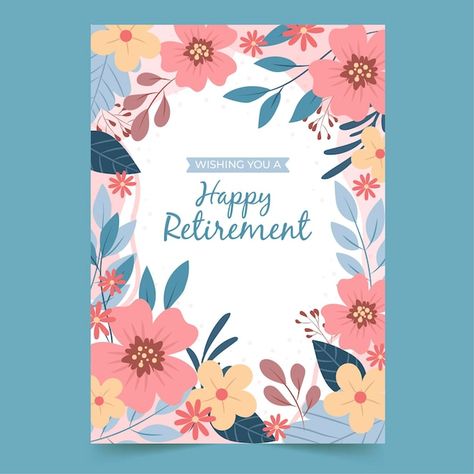 Retirement Greetings, Happy Retirement, Greeting Card Template, Character Illustration, Card Template, Graphic Resources, Greeting Card, Vector Free, Greeting Cards