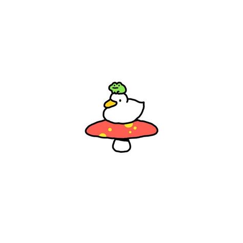 Simple Cute Animal Doodles, Duck Doodle Easy, Little Duck Drawing, Cute Duck Drawings, Cartoon Widgets, Quirky Paintings, Cute Duck Drawing, Duck And Frog, Duck Doodle