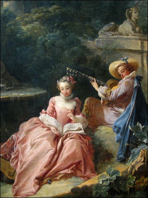 Madame de Pompadour — The music lesson by Francois Boucher, 1749 Paris Museums, Rococo Painting, Jean Antoine Watteau, Francois Boucher, Istoria Modei, Rococo Art, Victorian Paintings, French Paintings, Romantic Paintings