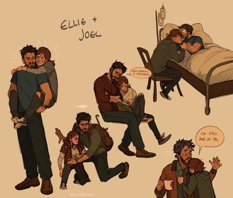 Tlou Fanart, Last Of Us Art, Ellie And Joel, Portrait Practice, Joel And Ellie, The Last Of Us2, Joel Miller, Arte Sketchbook, Last Of Us