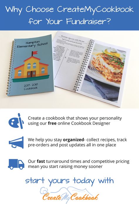 Create a fun and memorable fundraiser cookbook with CreateMyCookbook! School Cookbook Fundraiser, Cookbook Fundraiser, Youth Group Fundraisers, Cooking Beets In Oven, Create A Cookbook, Pta Fundraising, Fun Fundraisers, Cooking Basmati Rice, Homemade Cookbook