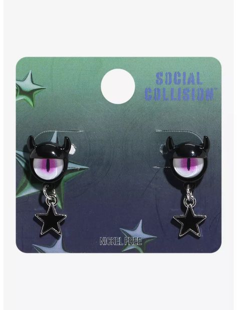 Social Collision Monster Eye Star Drop Earrings Horned Monster, Spooky Outfits, Social Collision, Inner Monster, Right Arrow Icon, Pinterest Wardrobe, Star Drop Earrings, Monster Eyes, Location Icon