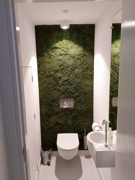 Moswand - De Groene Wand Dream Bath, Green Wall, Penthouse, Bathroom Lighting, Lighted Bathroom Mirror, Bathroom Ideas, Bathroom Mirror, Bath, Mirror