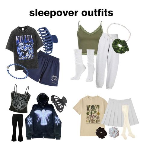 Sleepover Aesthetic Outfit, Aesthetic Sleepover Outfits, What To Wear To A Sleepover Outfit, Cute Sleepover Outfits, Sleepover Outfit Ideas, Sleepover Outfit, Non Uniform, Sleepover Essentials, Roblox Emo Outfits