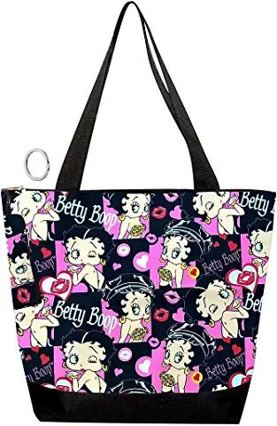 Betty Boop Canvas Shopping Bag with Coin Purse (Multi) Hanging Purses, Diaper Bag Tote, Go Bags, Canvas Shopping Bag, Betty Boop, Shopping Tote Bag, Womens Tote, Shopping Tote, Tote Handbags